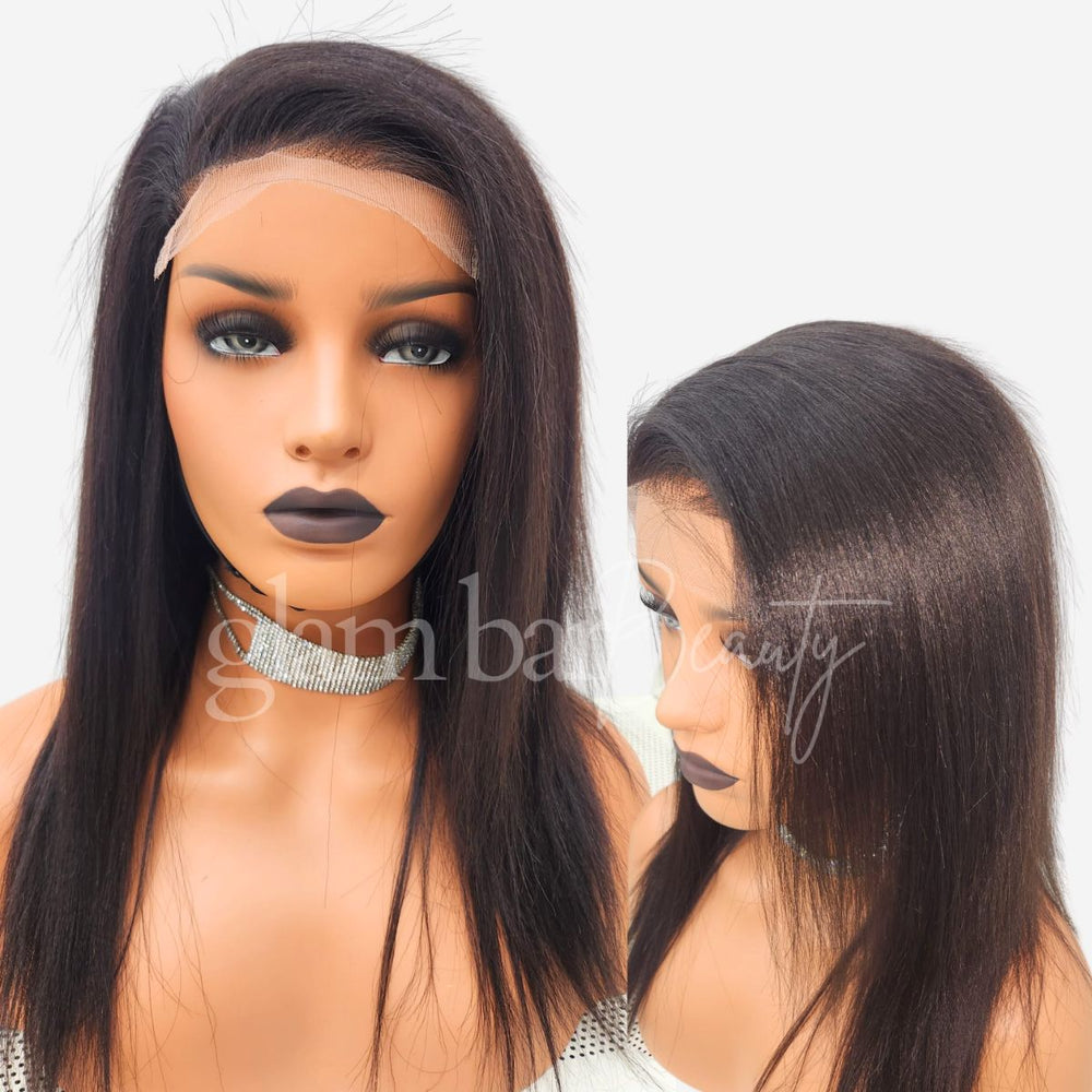 Ava Wig - Human Hair Light Yaki Straight 200-300% Density HD Lace Wig