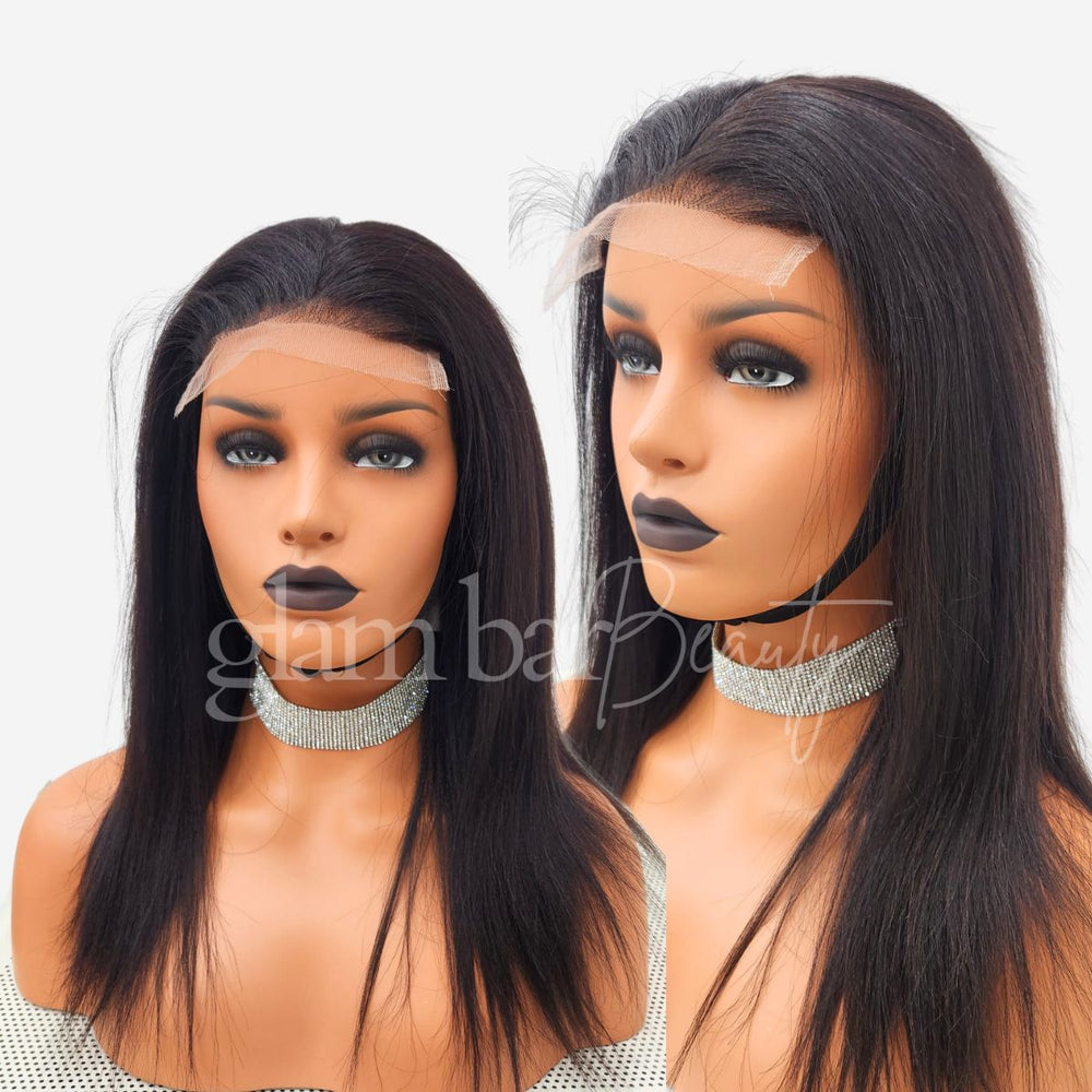 Ava Wig - Human Hair Light Yaki Straight 200-300% Density HD Lace Wig